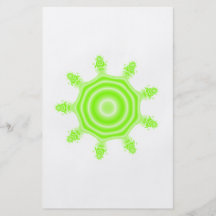 Lime Burst Fractal. Green and white. Full Color Flyer