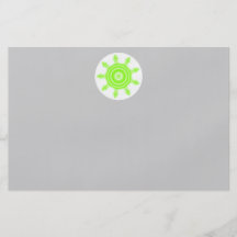 Lime Burst Fractal. Green, grey and white. Full Color Flyer