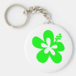 Lime colour hibiscus flower design keychains