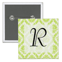 lime green and cream elegant damask pattern pins