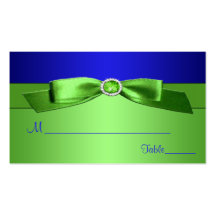 Lime Green and Royal Blue Placecards Business Card Templates