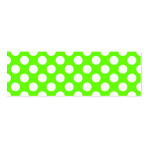 Lime Green and White Polka Dots Business Card Templates
