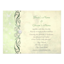 Lime Green and Yellow Floral Spring Wedding Custom Invitation