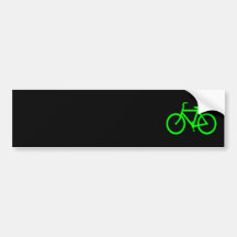 Lime Green Bike Bumper Stickers