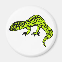 Lime Green & Black Gecko Magnet