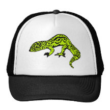 Lime Green & Black Gecko Trucker Hats