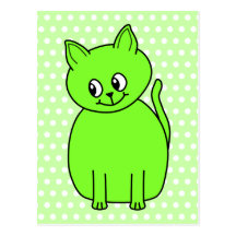 Lime Green Cat. Post Card