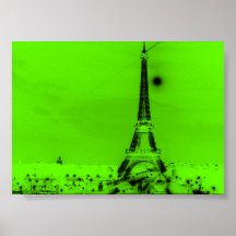 Lime Green Eiffel Tower Print