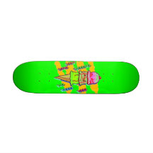 Lime green ice cream skate board
