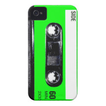 Lime Green Label Cassette iPhone 4 Cover