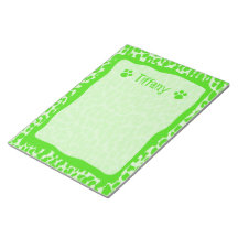 Lime Green Leopard Cheetah Animal Notepad