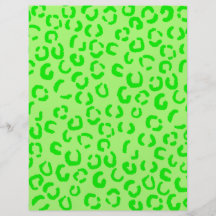 Lime Green Leopard Print Pattern. Flyer Design