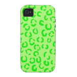 Lime Green Leopard Print Pattern. iPhone 4 Cases