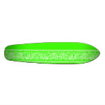 Lime Green Paisley Skateboard Oldschool