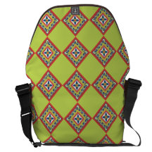 Lime Green & Poppy Red Talavera Tile Bag Commuter Bags