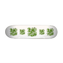 Lime Green Snake. Skate Decks