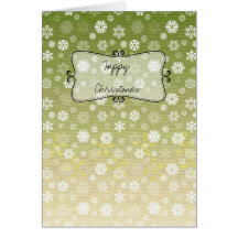 Lime Green Snowflakes Greeting Card