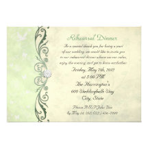 Lime Green Spring Floral Rehearsal Dinner Custom Invite