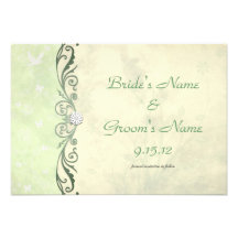 Lime Green Spring Floral Wedding Save the Date Personalized Announcement