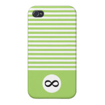 Lime green stripes and eternity forever symbol iphone cases