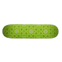 Lime Green Watercolor Mandala Skate Deck