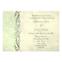 Lime Green Yellow Spring Floral Wedding Reception Personalised Invite