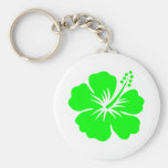 Lime hibiscus flower key chain