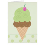 Lime Ice Cream Cone Greeting Cards
