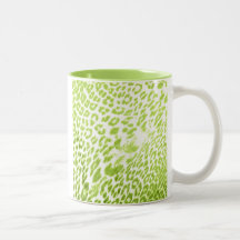 Lime Leopard Print Mugs