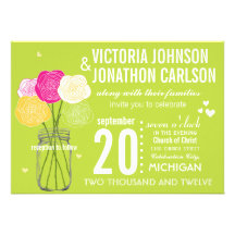 Lime Photo Ranunculus Rose ModernTypography Personalised Invitation