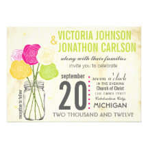 Lime Photo Ranunculus Rose ModernTypography Invite