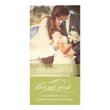 LIME SCRIPT THANKS | WEDDING THANK YOU CARD PHOTO CARD