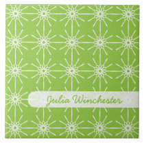 Lime Starburst Personalised Tile tiles