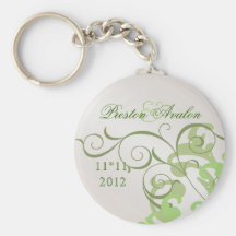 Lime Swirl Champagne Keychain