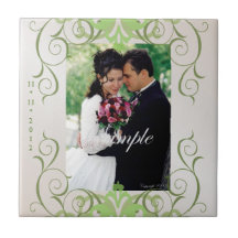 Lime Swirl Champagne Save The Date Tile