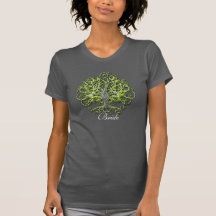 Lime Swirl Tree Roots of Love Wedding Shirt