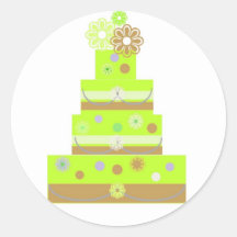 LIME WEDDING CAKE SEALS STICKERS