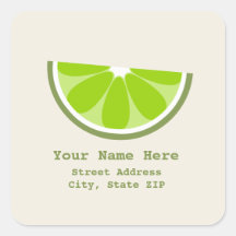 Lime Wedge Address Label Sticker