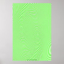 Lime & White Op Art Optical Illusion Wall Poster