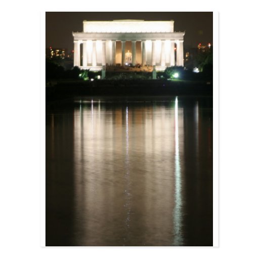 Lincoln Memorial Night Reflection Postcard