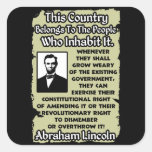 Lincoln: This Country Belongs To The People! Sticker