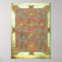 Lindisfarne Gospels carpet page A.D. 698 Posters
