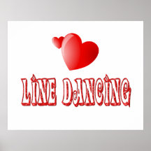 Line Dancing Hearts Poster