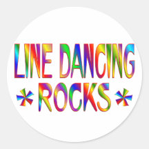 Line Dancing Rocks Round Sticker