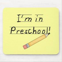 Lined Paper and Pencil Preschool Mouse Pad