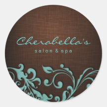 Linen Salon spa sticker blue brown