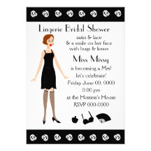 Lingerie Doll Bridal Shower Invitaciones Personales