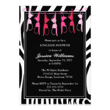 Lingerie Shower | Zebra Custom Announcements