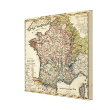 Linguistic map of France Canvas Print