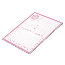 Linked by Love Recipe Notepad - Pink